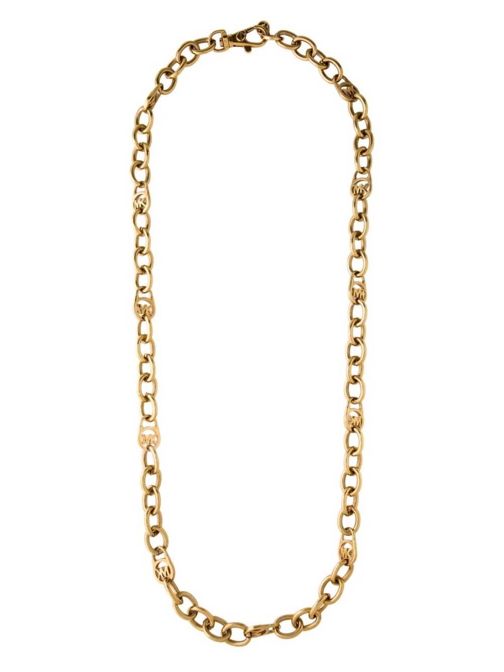 Michael Kors Polished Gold Chain Necklace with Logo Accents